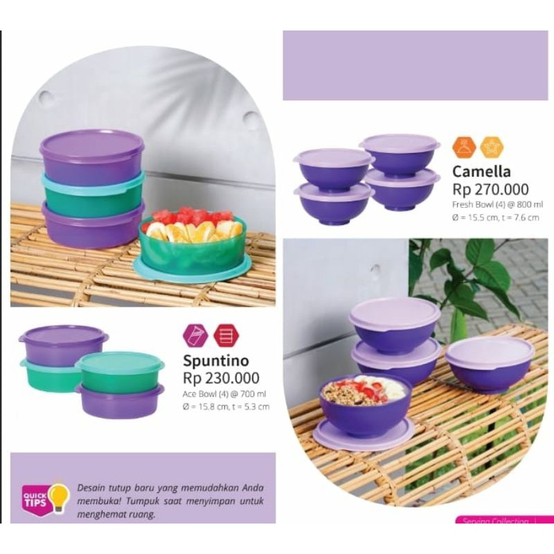 

Moorlife 4pcs Spuntino Ace Bowl / Camella Fresh Bowl Wadah Saji Bahan Sama Kwalitas Dengan Tupperware