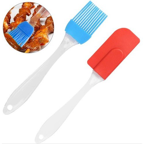 Kuas Dan SPATULA Silicone Set / Kuas Kue Silikon / Spatula Silikon Set