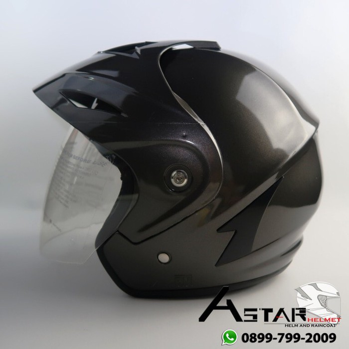 Helm Dewasa Jumbo XL - XXL Hitam Glossy / Hitam Kilap