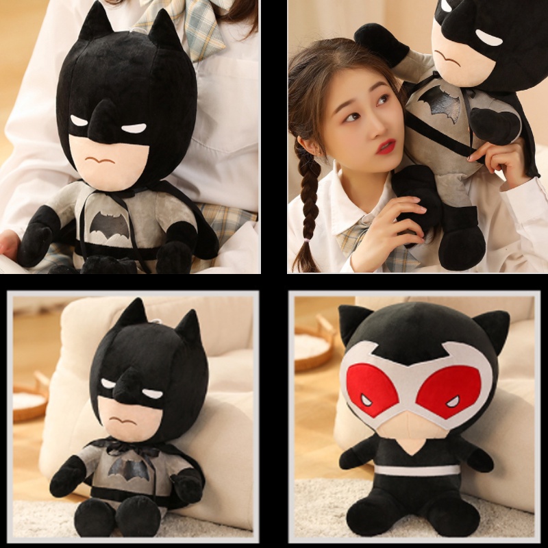 Mainan Boneka Batman Plush Cowok Cewek Hadiah Anak Kain Boneka Pabrik Lembut Anime