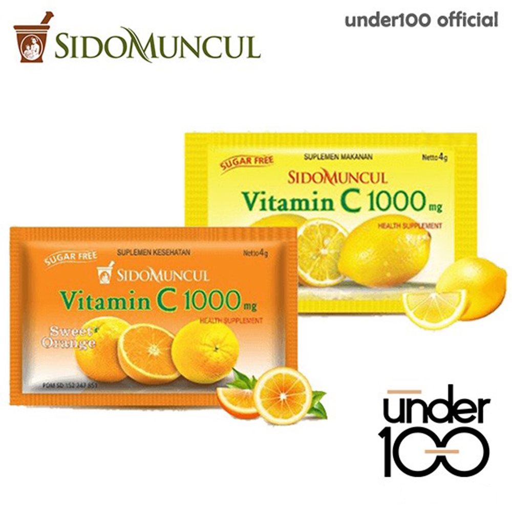 ❤ Under100 ❤ Vitamin C 1000mg Sidomuncul Lemon / Orange 1 Sachet | Health Supplement