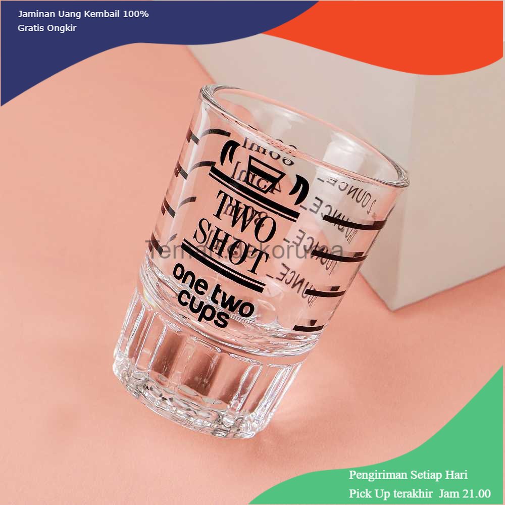 TD - PR1 One Two Cups Gelas Kopi Expresso Glass Coffee Cup 60ml - MD19