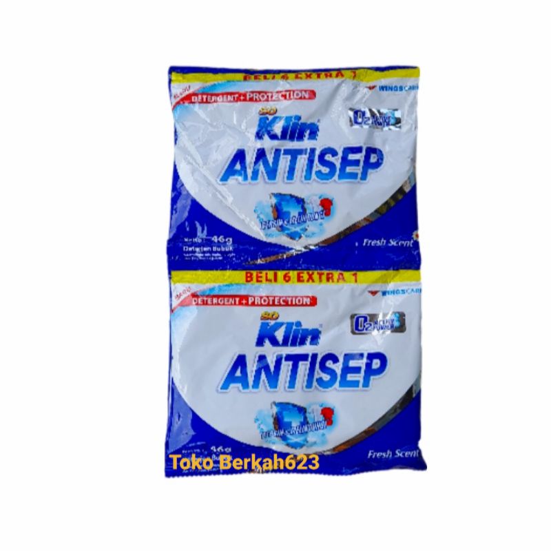 SOKLIN ANTISEP 42gr Renceng Isi 6  Sachet Detergent + Protection