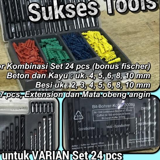 ❄ Mata Bor Set 9pcs ( Mata Bor Besi, Beton dan Kayu ) - Set 24 pcs ✮