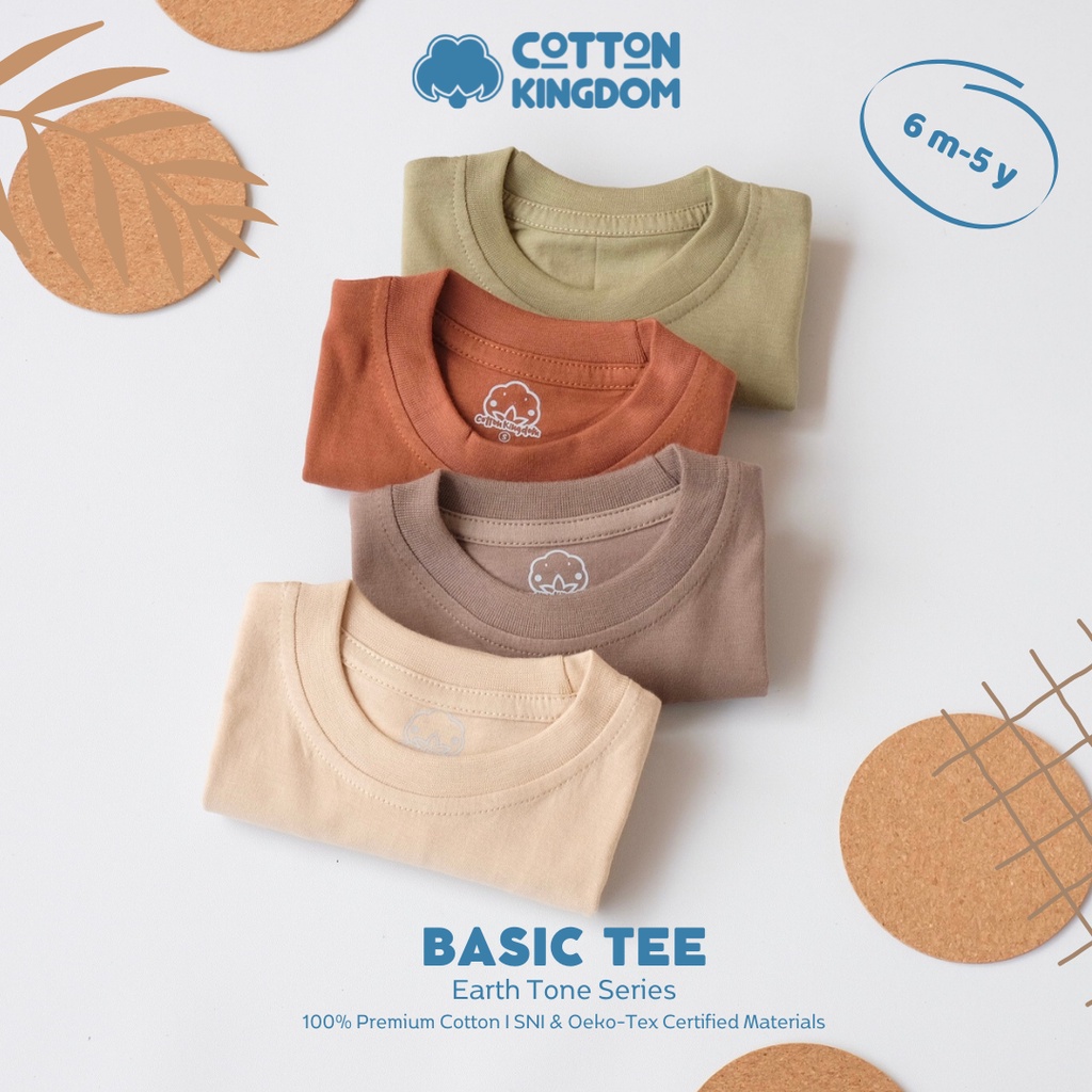 Cotton Kingdom Basic Tee Earth Tone Series - Kaos Anak / Atasan Anak / Kaos Bayi / Atasan Bayi