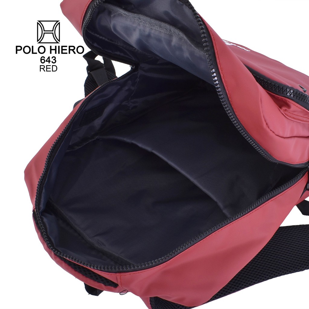 Best seller! Ransel Polo Hiero 643 Tas Sekolah Stylish Bahan Lembut,Licin (Free Kabel USB Extension) BISA COD-6
