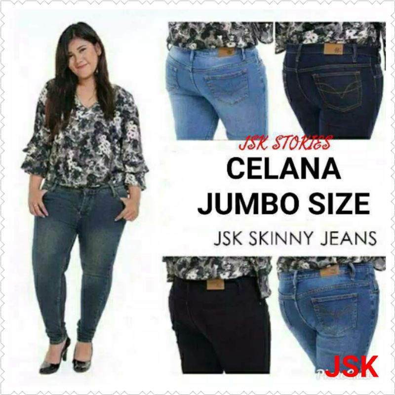 Celana Panjang Jeans Wanita Big size Jumbo Jeans Wanita Denim