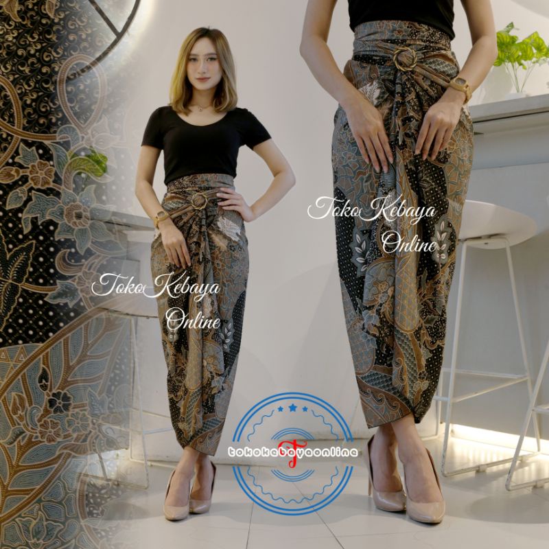 rok lilit batik / rok lilit batik kain lilit murah / lilit batik modern / 20 motif-Aurel coklat