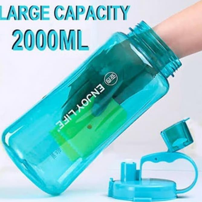 B019-2 Botol Minum LIFE 2 Liter - Straw Water Bottle 2000 ML