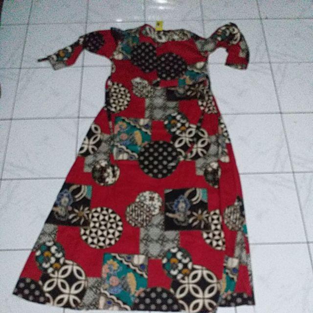 Gamis Batik Dewasa Murah Bahan Katun Strech/anti Luntur