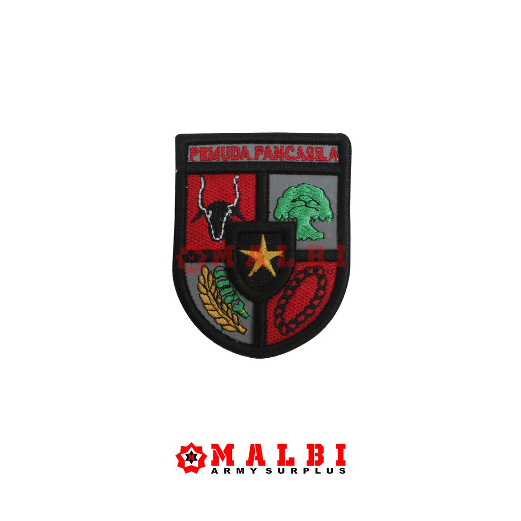 Atribut Bet Badge PEMUDA PANCASILA Logo Perisai Timbul Embos