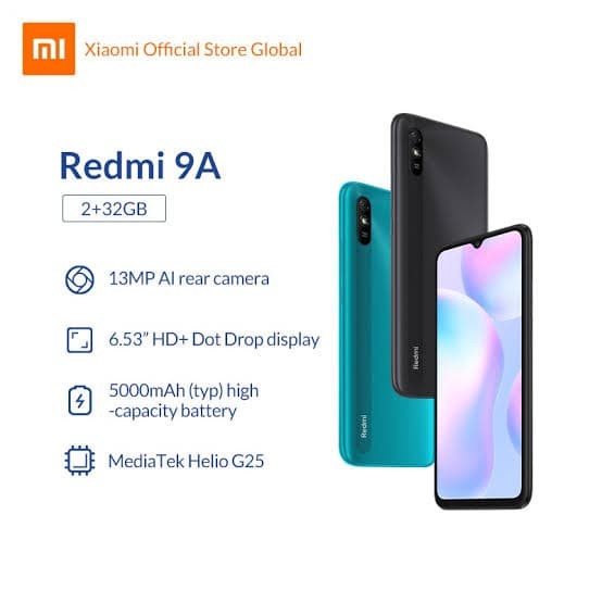 XIAOMI REDMI 9A 3/32 GREY READY XIAOMI REDMI 9 A GARANSI RESMI HANDPHONE REDMI 9A READY