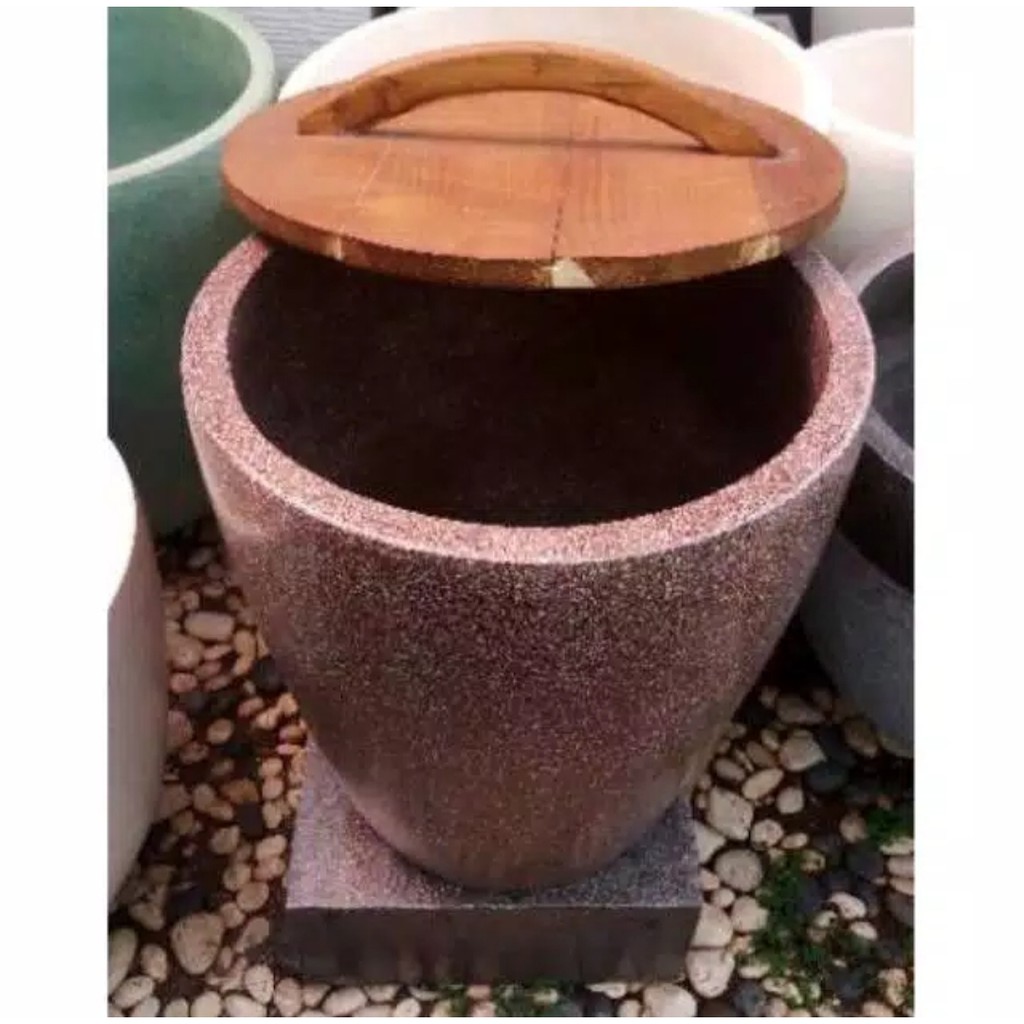 Gentong Air Teraso Cat Coklat Glossy