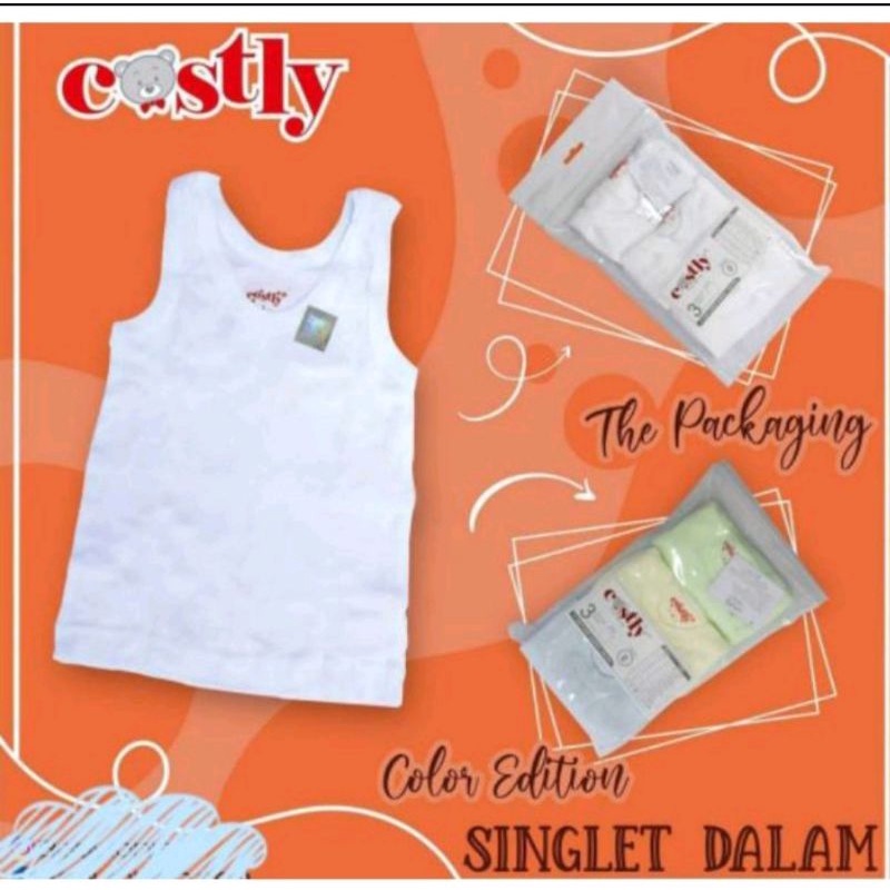Kaos Dalam Singlet Bayi Baru Lahir Tokusen Costly SNI Satuan Dan 3PCS