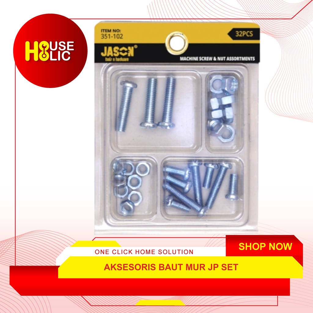 Aksesoris Baut Mur JP Set 32 Pcs - 351-102