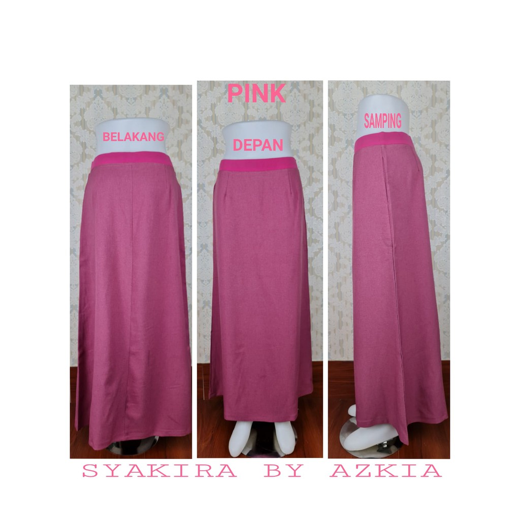 Rok Kerja Model A Full Karet warna maroon-pink-putih-biru jeans-ungu muda-biru benhur-Rok Wanita-Rok Kantor-Rok Kerja-biru benhur-Rok Kuliah-Rok untuk Formal