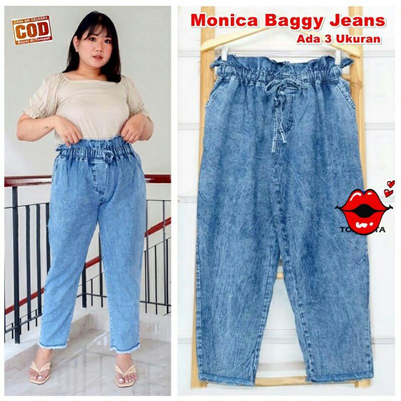 CELANA JEANS BAGGY RAWIS (XL XXL XXXL JUMBO) BOYFRIEND WANITA CASUAL CELANA PANJANG OVERSIZE NGARET 