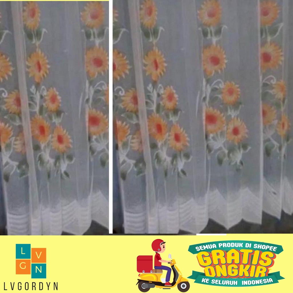 Gorden vitrase  putih dalaman pengait kawat s orange gorden daleman gorden tipisan gorden plisket go