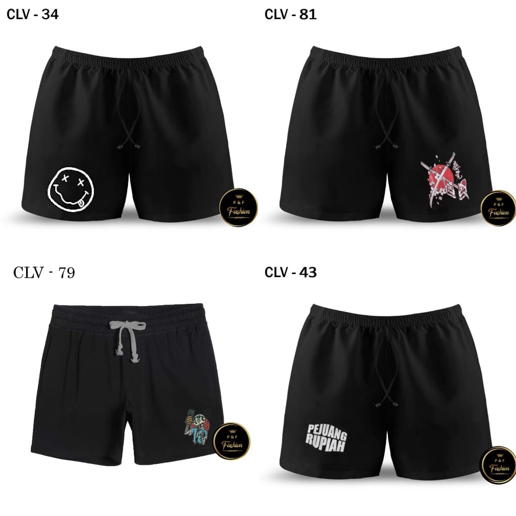 Boxer Black Motif White Fire / Boxer Pria Polos SPANDEX / Celana Pendek Pria Distro