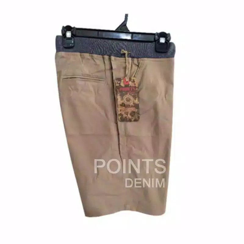 [BIG SIZE] Celana Chino Pendek Pria mick pinggang karet rip katun twill krem coklat surfing santai