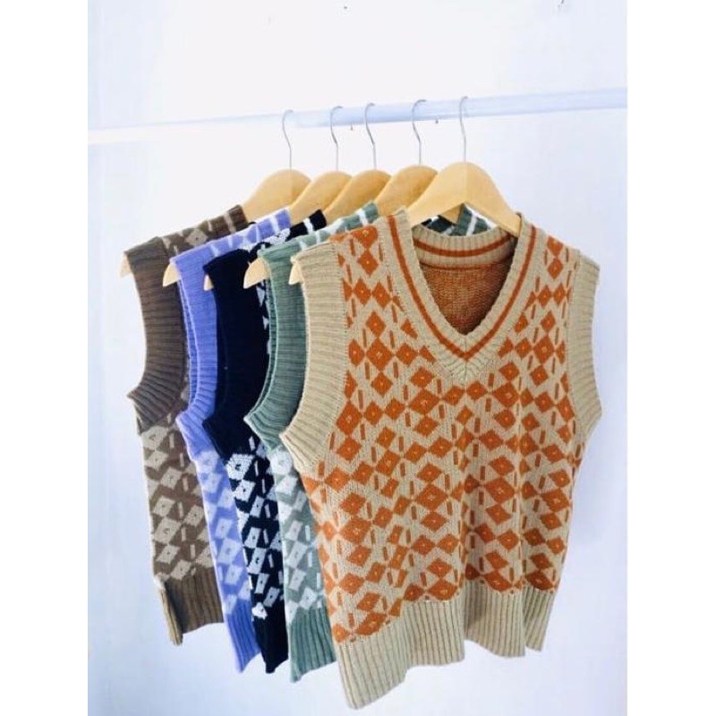 NEW!!!VEST KNIT DIAMOND/rajut korea/rajut murah/Rajut komputer