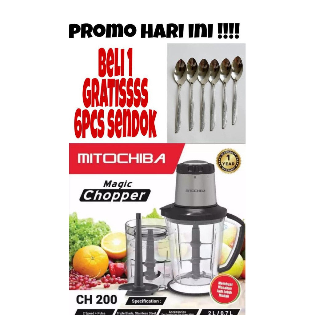Mitochiba Food Chopper Ch-200 - Promo 