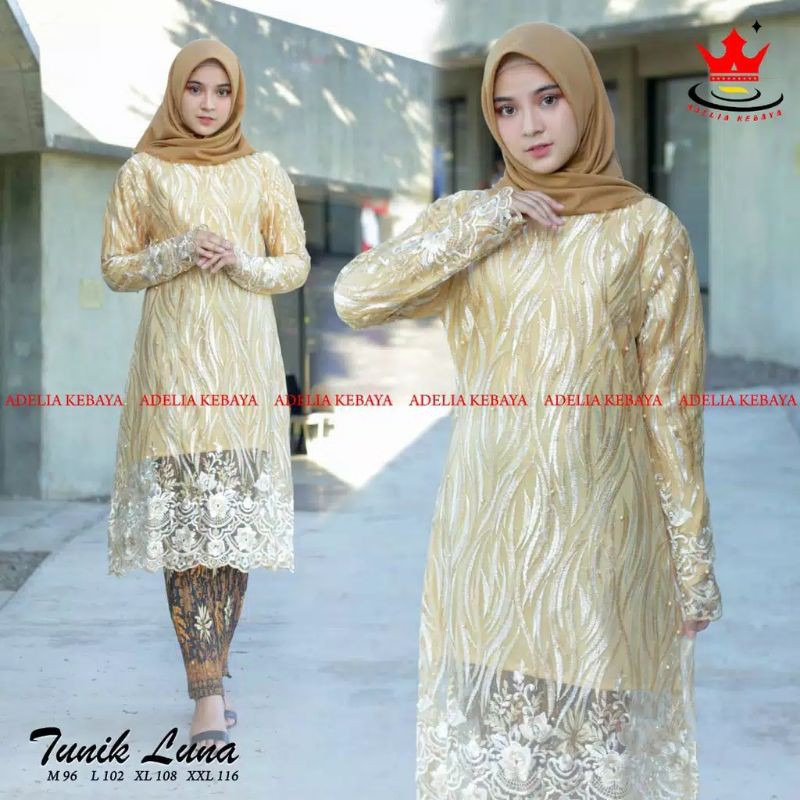 PRODUK ORIGINAL SETELAN KEBAYA TUNIK LUNA/KEBAYA KEKINIAN