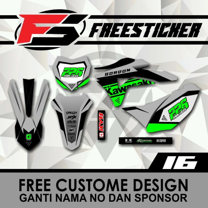 DECAL KLX GORDON GREY GREEN