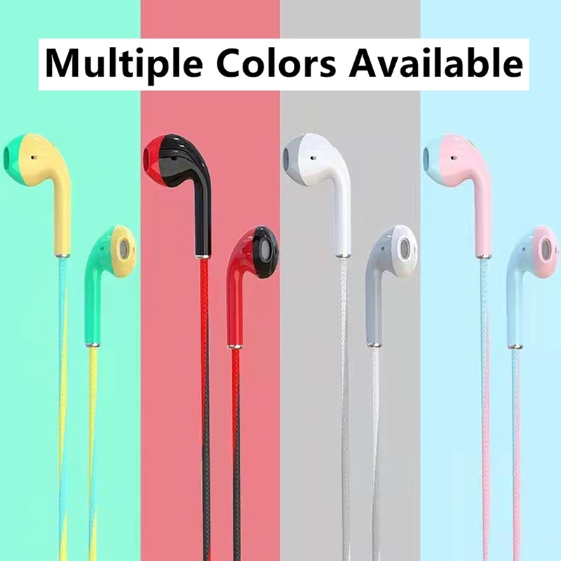 Earphone In ear Stereo Dengan Kabel Jack 3.5mm + Mic Untuk Gaming Handphone Komputer Laptop