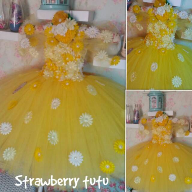 Dress tutu sabrina yellow &headband