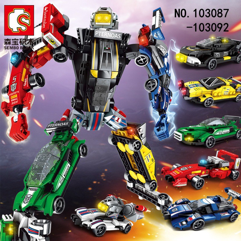 Brick Sembo Block 103087 - 103092 Mecha Of Steel Car Sport 6 in 1 Set - Mainan hobi