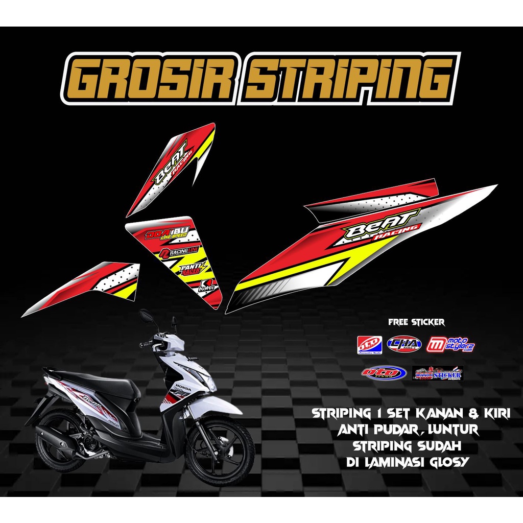 STRIPING VARIASI STICKER MOTOR BEAT FI 2012-2015 RACING