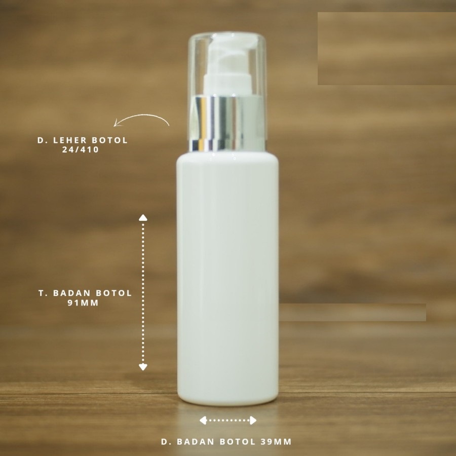 Botol Pump 100ml Putih Tutup Gold Silver Pink / Botol Serum Lotion Sabun 100ml Mewah Aesthetic / Botol RF 100ml Putih  Pump Treatment Gold Silver Pink