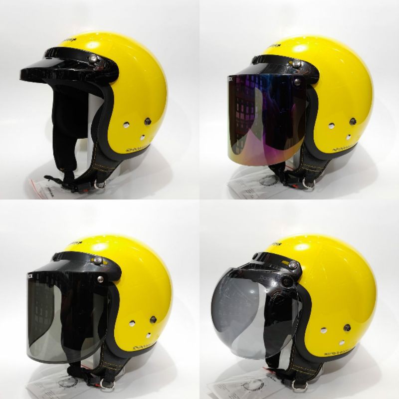 Helm Cargloss Retro Kuning Lemon