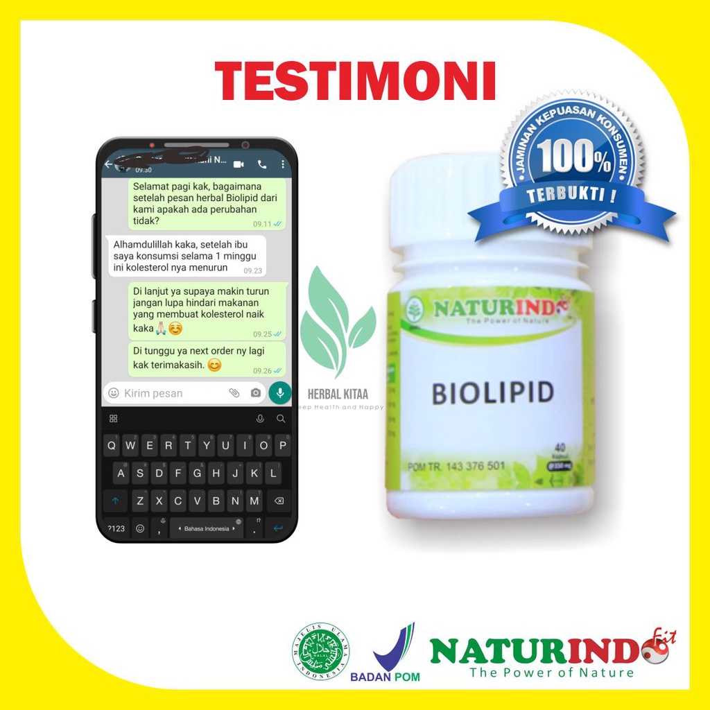 Biolipid Obat Herbal Kolesterol Menghancurkan lemak jahat melancarkan aliran darah Naturindo-4