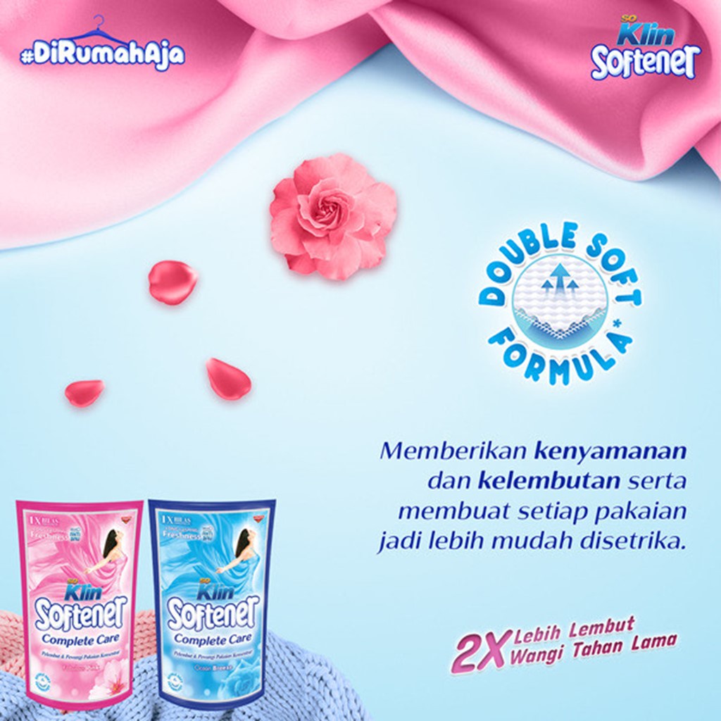 Soklin Softener Complete Care Pelembut Pakaian Biru 720 ml