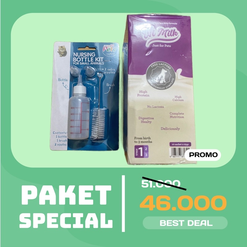 PAKET BUNDLE DOT SUSU 50ml - WI MILK KUCING ANJING