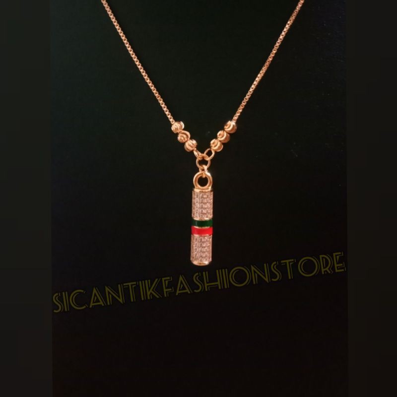 Kalung Titanium liontin motif GUCCIII Fashion wanita terlaris anti Karat tidak luntur Kalung wanita