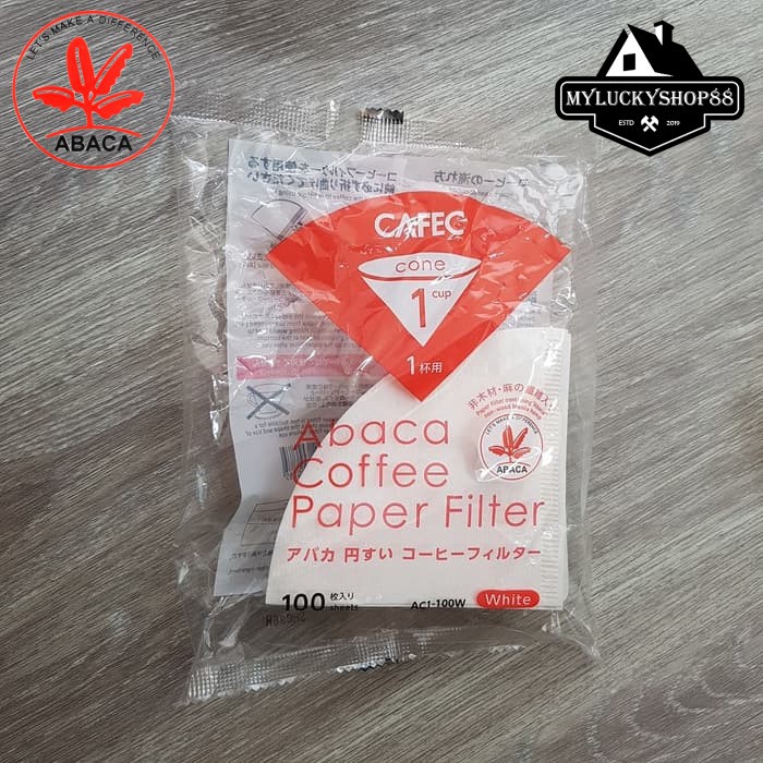 Cafec Abaca AC1-100W Filter Paper V60 01 White isi 100pcs - 100 pcs