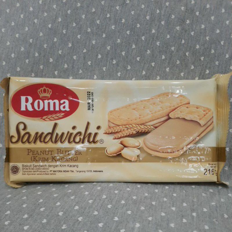 

Roma sandwichi 216gr rasa coklat dan peanut