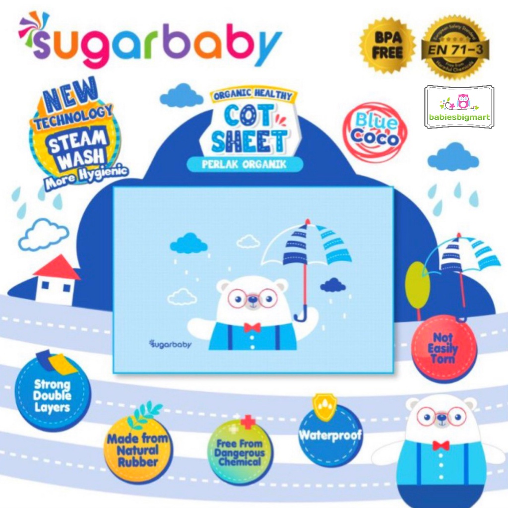 Sugar Baby Organic Healthy Cot Sheet Perlak Organik Sugarbaby RBC