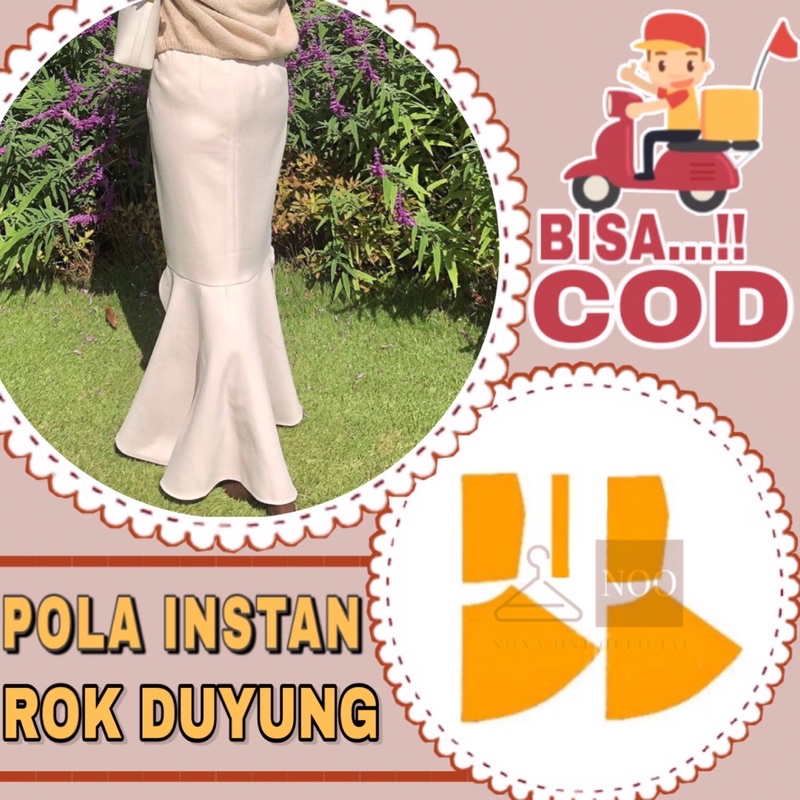BISA COD✔️ pola instan rok duyung simple - pola jiplak rok - pola jahit rok duyung