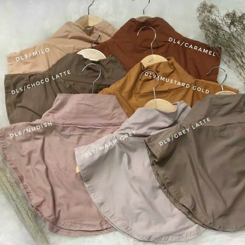 Inner  hijab leher premium turtleneck / inner leher jilbab bahan kaos / dalaman kerudung polos murah