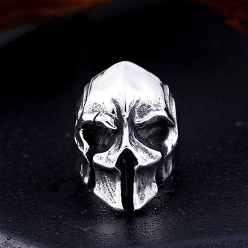 SEUSUK Perhiasan Cincin Punk Vintage Desain Tengkorak Gothic Unik Bahan Stainless Steel untuk Wanita