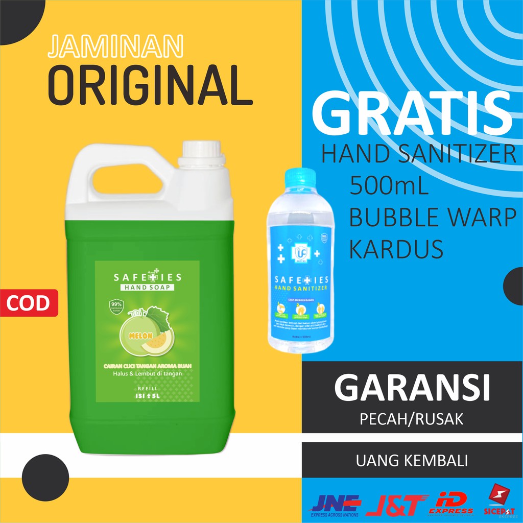 Sabun cuci tangan anti bakteri refill 5 Liter safeties [Original]