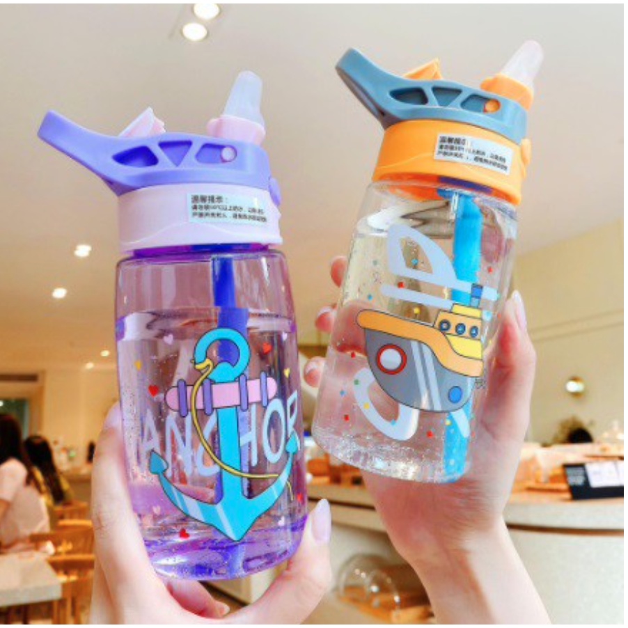 BOTOL AIR MINUM ANAK SEKOLAH KARAKTER LUCU UNIK TRITAN BOTTLE WATER FREE BPA 480ML