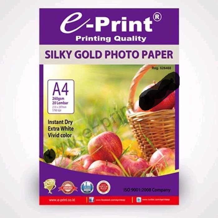 E-print silky gold photo paper A4 kertas foto doff murah bagus