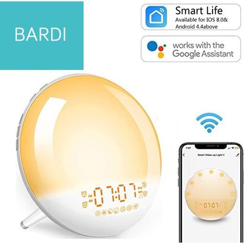 BARDI Smart Wake Up Light with Radio Function Snooze Alarm clock Lampu Tidur Sun