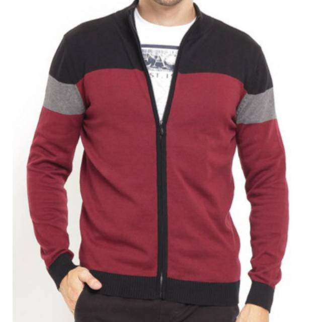 sweater rajut resleting-maron#rajutpria#sweterpria#jaketpria#