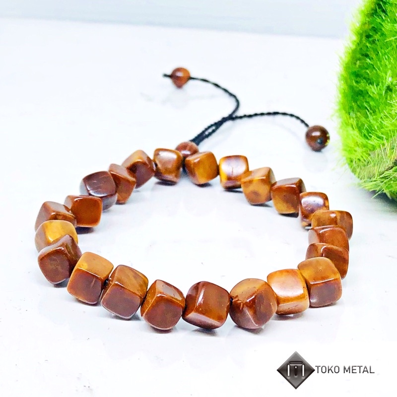 Gelang Tangan Kayu Kaokah Asli Warna Coklat Original Wanita/Pria [ Toko Metal ]